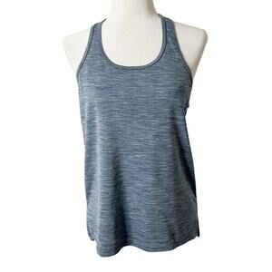 New Balance Women's Athletic Tank Top Size M Space Dye Blue Cut Out Racerback